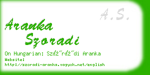 aranka szoradi business card